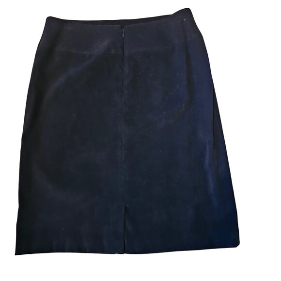Alfani Black Suede Skirt with Blue Floral Embroidery Size 12 - Picture 5 of 7